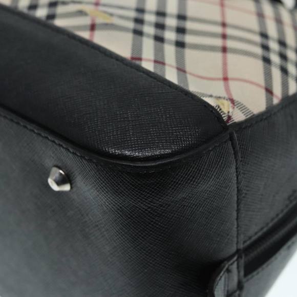 BURBERRY Nova Check Hand Bag Canvas Beige Silver Auth bs17636 - Picture 14 of 16